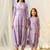 Lilac beaded & solid cotton dhoti jumpsuit mother daughter matching combo