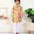 Multicolor biome ikat & printed cotton kurta & kurta pyjama father son matching combo