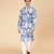 Multicolor island ikat & printed cotton kurta & kurta pyjama father son matching combo