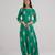 Green & jade green floral printed rayon jumpsuit & dhoti jumpsuit mother daughter matching combo