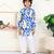 Multicolor island ikat & printed cotton kurta & kurta pyjama father son matching combo