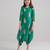 Green & jade green floral printed rayon jumpsuit & dhoti jumpsuit mother daughter matching combo