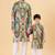 Olive & green ikat cotton kurta & kurta pant set father son matching combo