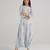Blue & baby blue floral printed rayon jumpsuit & dhoti jumpsuit mother daughter matching combo