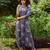 Persian blue hand printed linen dhoti jumpsuit mother daughter matching combo