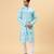 Blue ikat cotton kurta & kurta pant set father son matching combo
