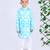 Blue ikat cotton kurta & kurta pant set father son matching combo