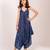 Blue floral printed cotton & rayon palazzo jumpsuit mother daughter matching combo