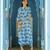Seashell cream, cream & blue zari & printed cotton dhoti jumpsuit mother daughter matching combo