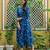 Midnight blue & blue zari & printed cotton & rayon dhoti jumpsuit mother daughter matching combo