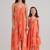 Orange floral printed rayon jumpsuit & palazzo jumpsuit mother daughter matching combo