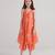 Orange floral printed rayon jumpsuit & palazzo jumpsuit mother daughter matching combo