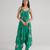 Green & jade green floral printed rayon jumpsuit & palazzo jumpsuit mother daughter matching combo