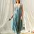 Dusty teal beaded & solid cotton palazzo jumpsuit mother daughter matching combo
