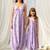 Lilac beaded & solid cotton palazzo jumpsuit mother daughter matching combo
