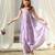 Lilac beaded & solid cotton palazzo jumpsuit mother daughter matching combo