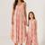 Scarlet orange striped cotton palazzo jumpsuit mother daughter matching combo