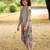 Green hand printed linen dhoti jumpsuit mother daughter matching combo