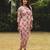 Pink hand printed linen dhoti jumpsuit mother daughter matching combo