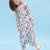 Iceberg blue floral & abstract printed linen dhoti jumpsuit mother daughter matching combo