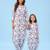 Iceberg blue striped linen dhoti jumpsuit mother daughter matching combo