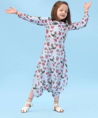 Iceberg blue striped linen dhoti jumpsuit mother daughter matching combo 3