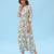 Sage green floral & abstract printed linen dhoti jumpsuit mother daughter matching combo