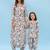 Sage green striped linen dhoti jumpsuit mother daughter matching combo