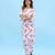 Pink & berry floral & abstract printed linen dhoti jumpsuit mother daughter matching combo