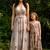 Green hand printed linen palazzo jumpsuit mother daughter matching combo