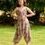 Green hand printed linen palazzo jumpsuit mother daughter matching combo