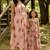 Pink hand printed linen palazzo jumpsuit mother daughter matching combo