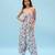 Iceberg blue floral & abstract printed linen palazzo jumpsuit mother daughter matching combo