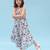 Iceberg blue floral & abstract printed linen palazzo jumpsuit mother daughter matching combo