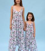 Iceberg blue striped linen palazzo jumpsuit mother daughter matching combo