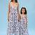 Iceberg blue striped linen palazzo jumpsuit mother daughter matching combo