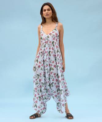 Iceberg blue striped linen palazzo jumpsuit mother daughter matching combo 2