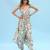 Sage green floral & abstract printed linen palazzo jumpsuit mother daughter matching combo