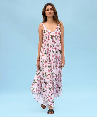 Pink & berry striped linen palazzo jumpsuit mother daughter matching combo 2