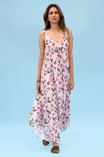 Pink & berry striped linen palazzo jumpsuit mother daughter matching combo