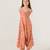 Scarlet orange abstract & floral printed cotton palazzo jumpsuit mother daughter matching combo