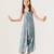 Aqua & blue abstract & floral printed cotton palazzo jumpsuit mother daughter matching combo