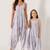 Slate grey abstract & floral printed cotton palazzo jumpsuit mother daughter matching combo