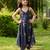 Persian blue hand printed linen palazzo jumpsuit mother daughter matching combo