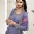 Lavender viscose semi stitched suit with embroidery & sequence work