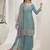 Sky viscose semi stitched suit with embroidery & sequence work