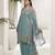 Sky viscose semi stitched suit with embroidery & sequence work