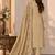 Beige chiffon semi stitched suit with embroidery & sequence work