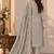 Grey chiffon semi stitched suit with embroidery & sequence work