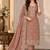 Peach chiffon semi stitched suit with embroidery & sequence work